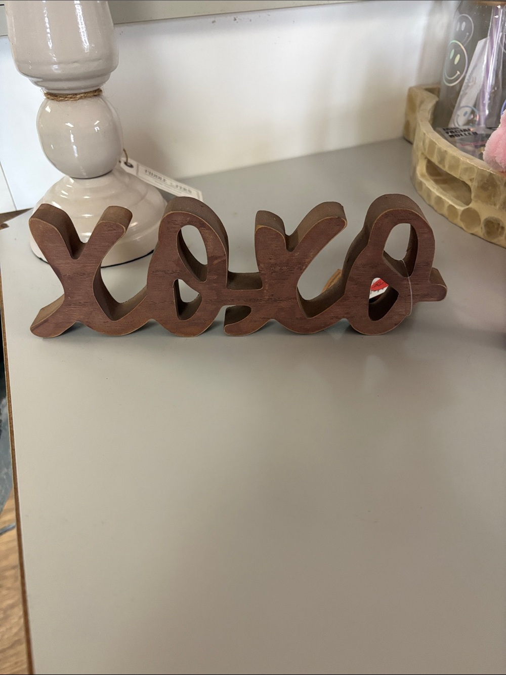 Burton & Burton XOXO Wooden Script Sign - Brown Home Wall Decor